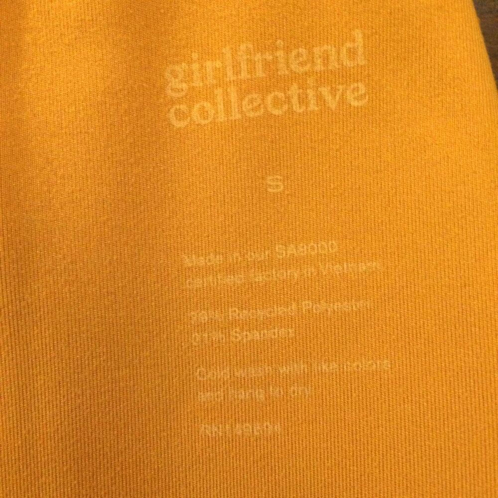 Girlfriend Collective small bright orange yellow leggings active - Picture 7 of 8